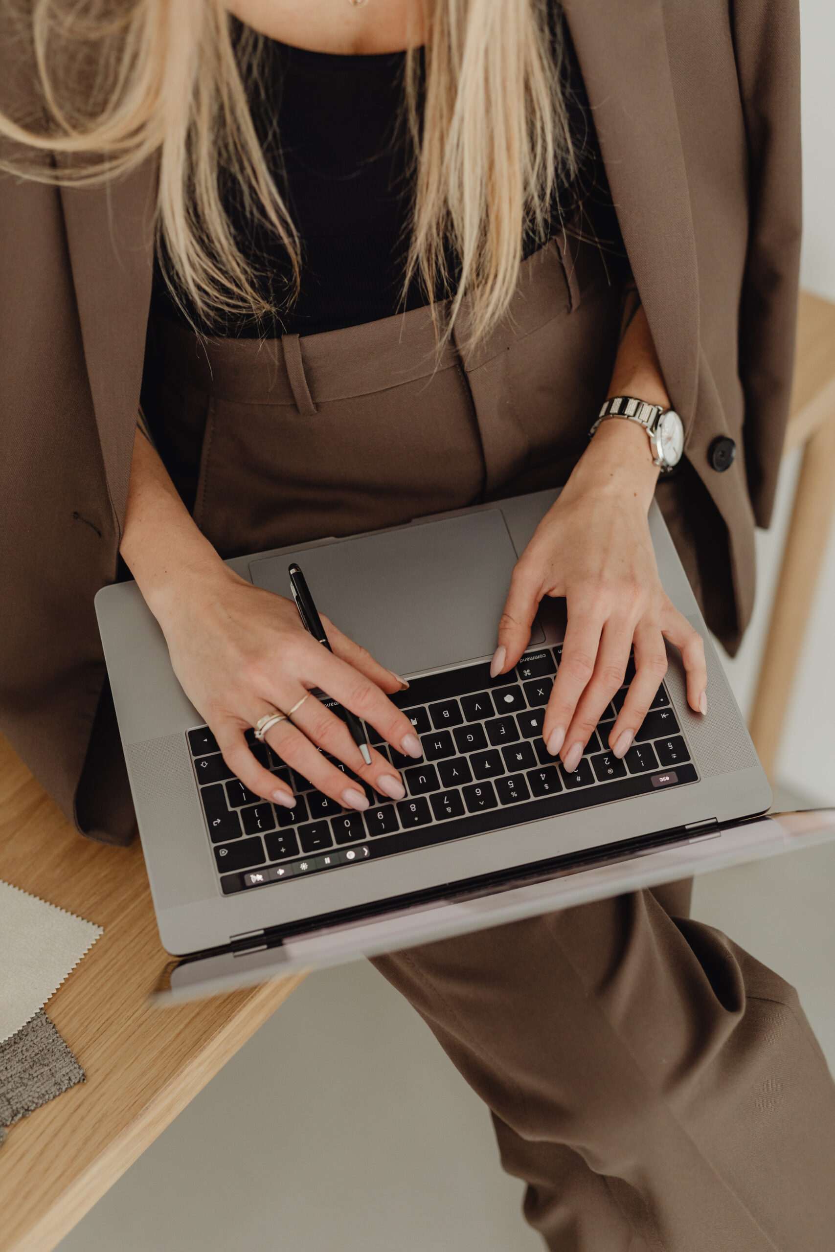 Chic woman on her laptop.m